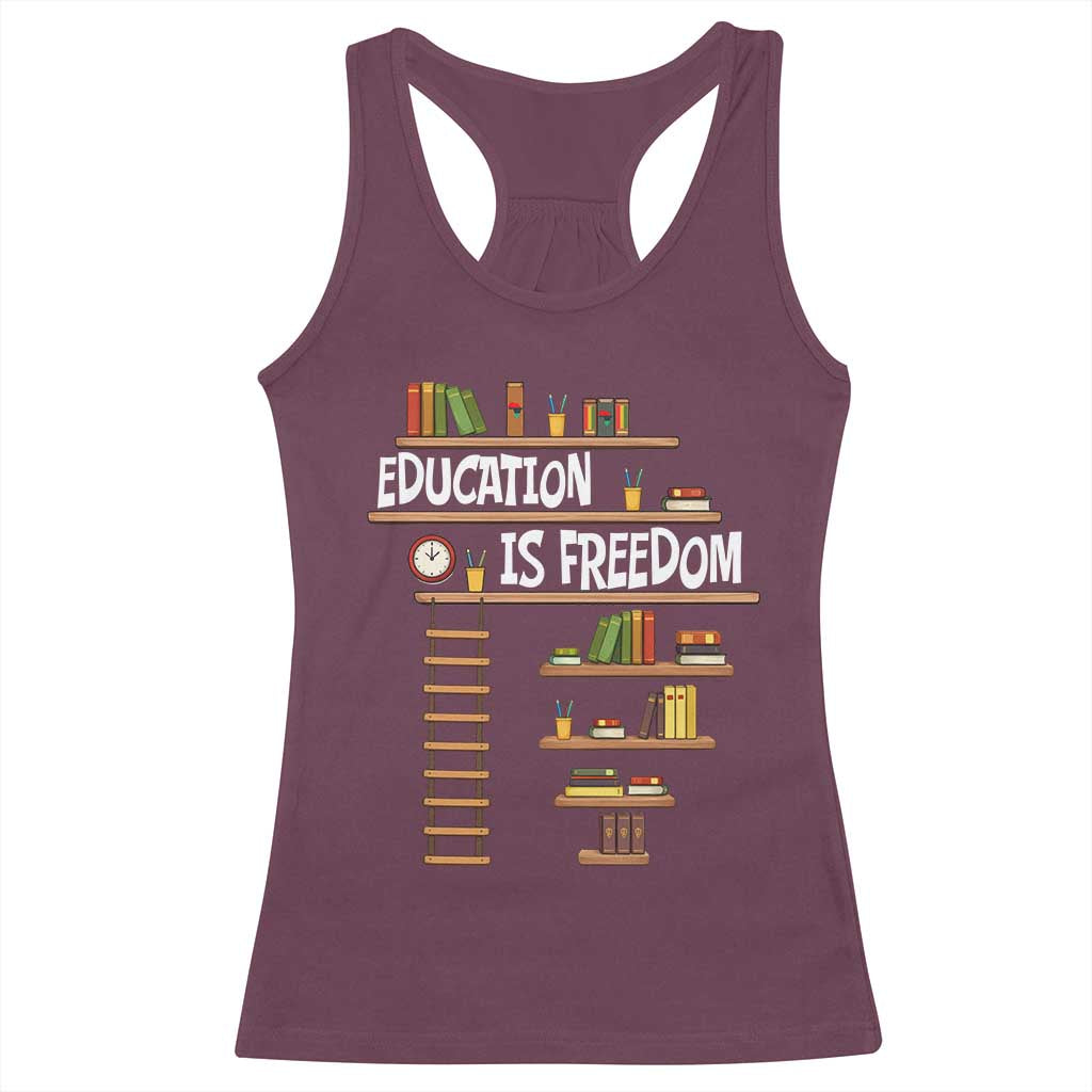 Education Is Freedom Racerback Tank Top African American History Africa Map Books - Wonder Print Shop