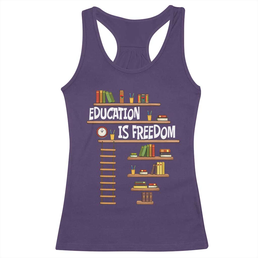 Education Is Freedom Racerback Tank Top African American History Africa Map Books - Wonder Print Shop