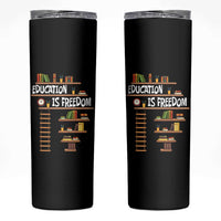 Education Is Freedom Skinny Tumbler African American History Africa Map Books - Wonder Print Shop