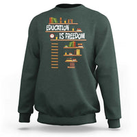 Education Is Freedom Sweatshirt African American History Africa Map Books - Wonder Print Shop