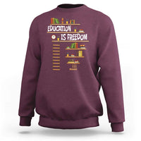 Education Is Freedom Sweatshirt African American History Africa Map Books - Wonder Print Shop