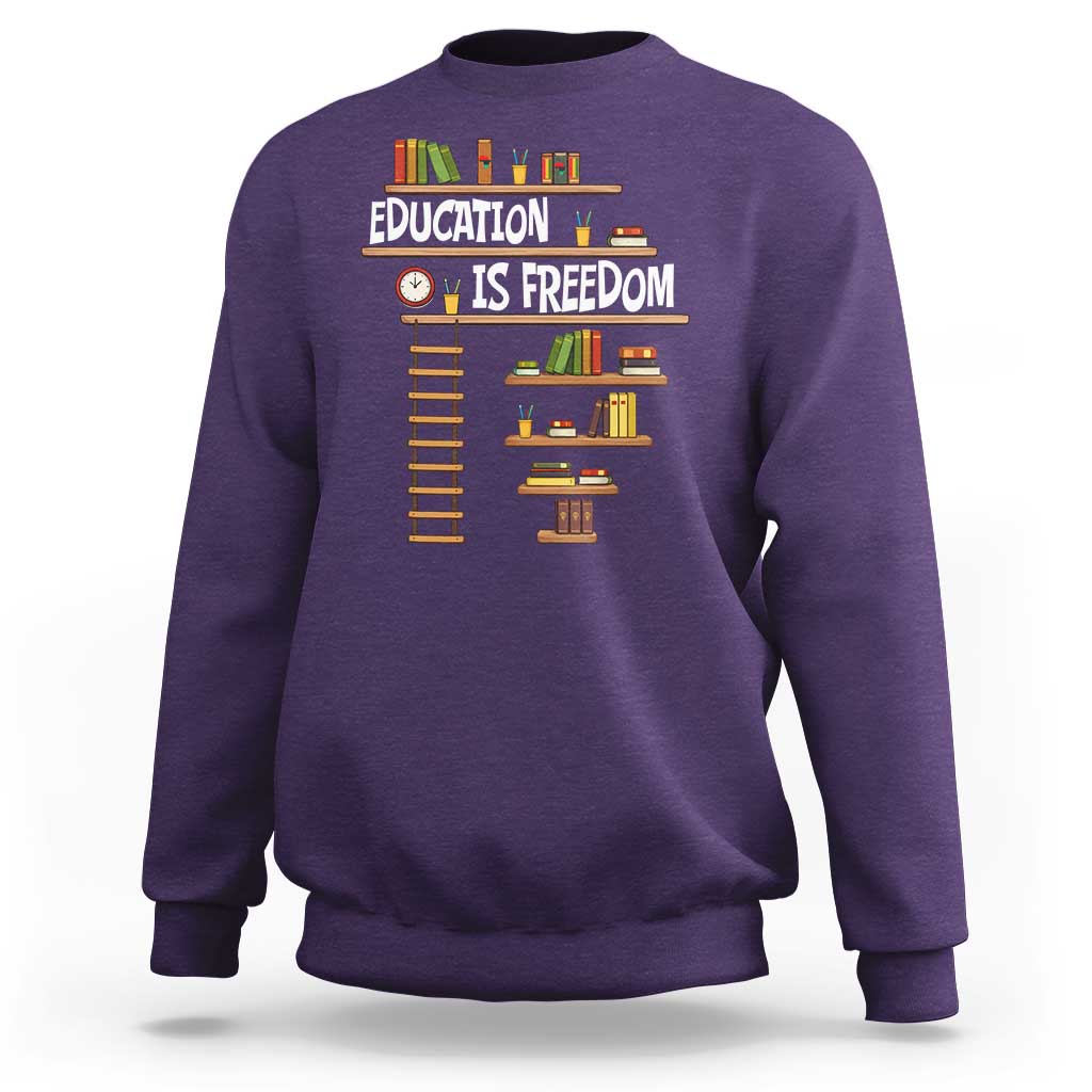Education Is Freedom Sweatshirt African American History Africa Map Books - Wonder Print Shop