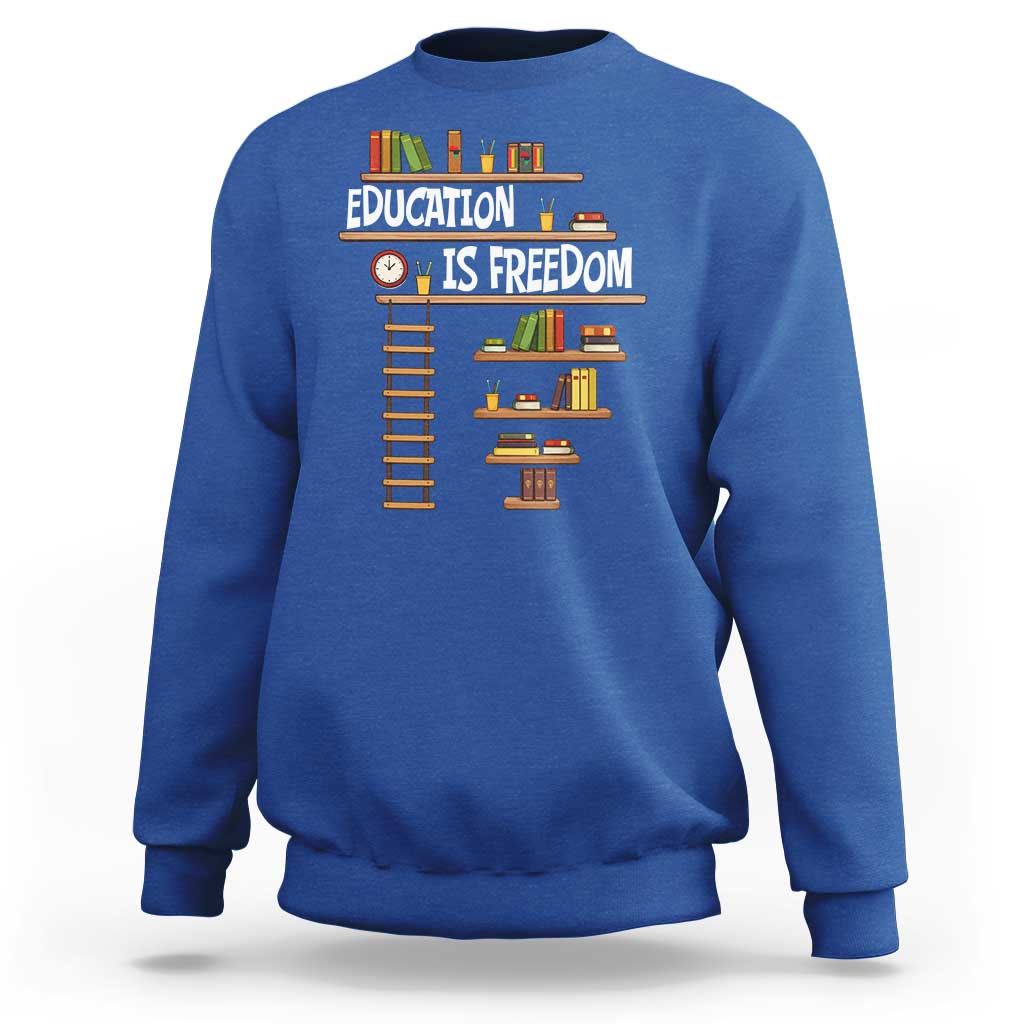 Education Is Freedom Sweatshirt African American History Africa Map Books - Wonder Print Shop