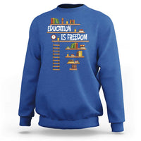 Education Is Freedom Sweatshirt African American History Africa Map Books - Wonder Print Shop