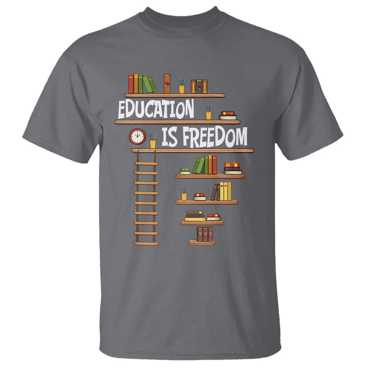 Education Is Freedom T Shirt African American History Africa Map Books - Wonder Print Shop