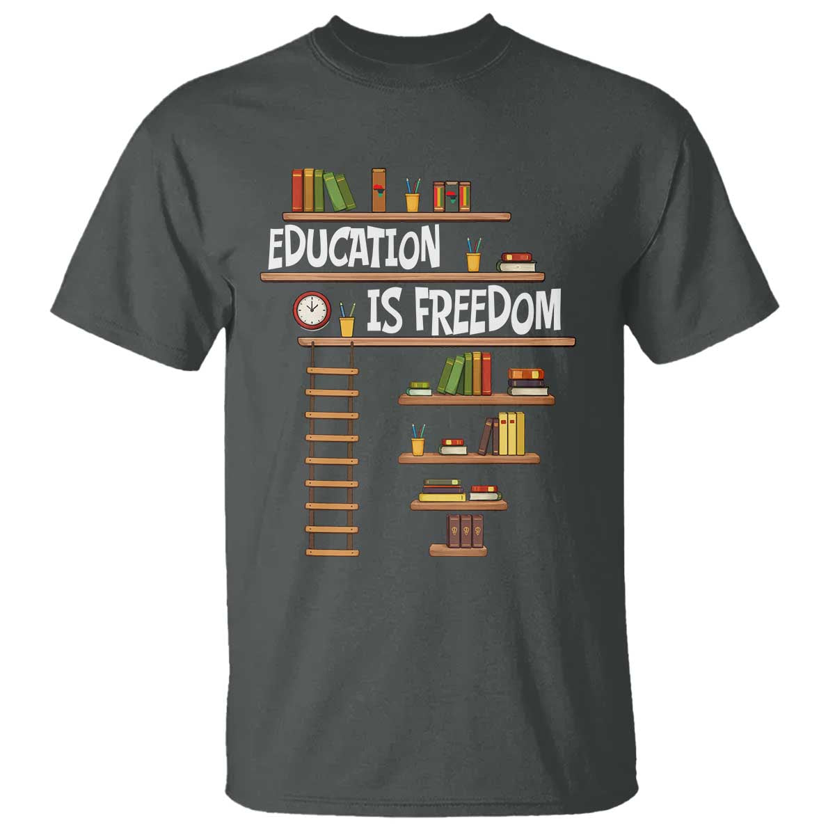 Education Is Freedom T Shirt African American History Africa Map Books - Wonder Print Shop