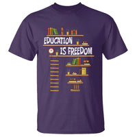 Education Is Freedom T Shirt African American History Africa Map Books - Wonder Print Shop