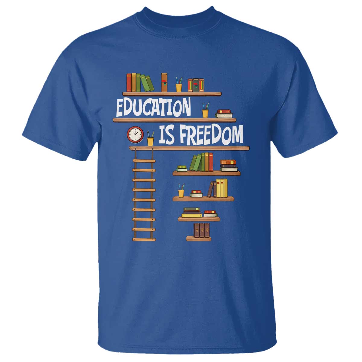 Education Is Freedom T Shirt African American History Africa Map Books - Wonder Print Shop