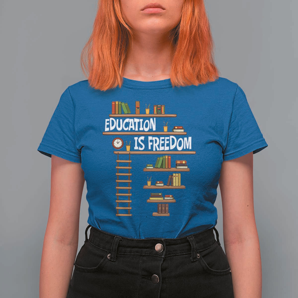 Education Is Freedom T Shirt For Women African American History Africa Map Books - Wonder Print Shop