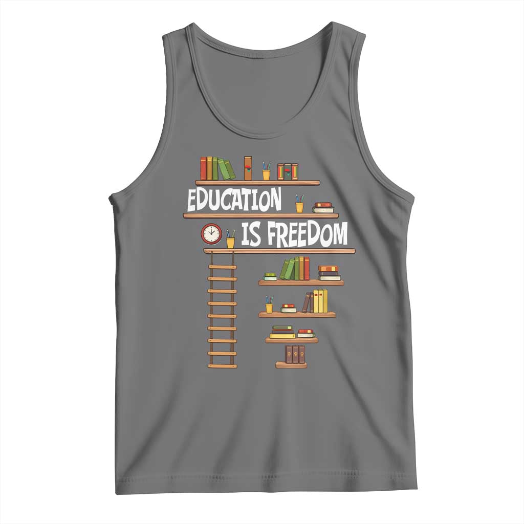 Education Is Freedom Tank Top African American History Africa Map Books - Wonder Print Shop