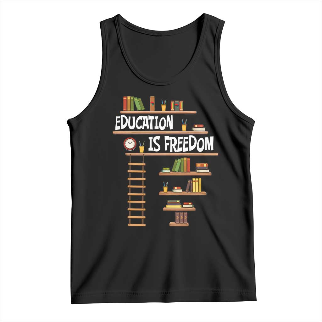 Education Is Freedom Tank Top African American History Africa Map Books - Wonder Print Shop