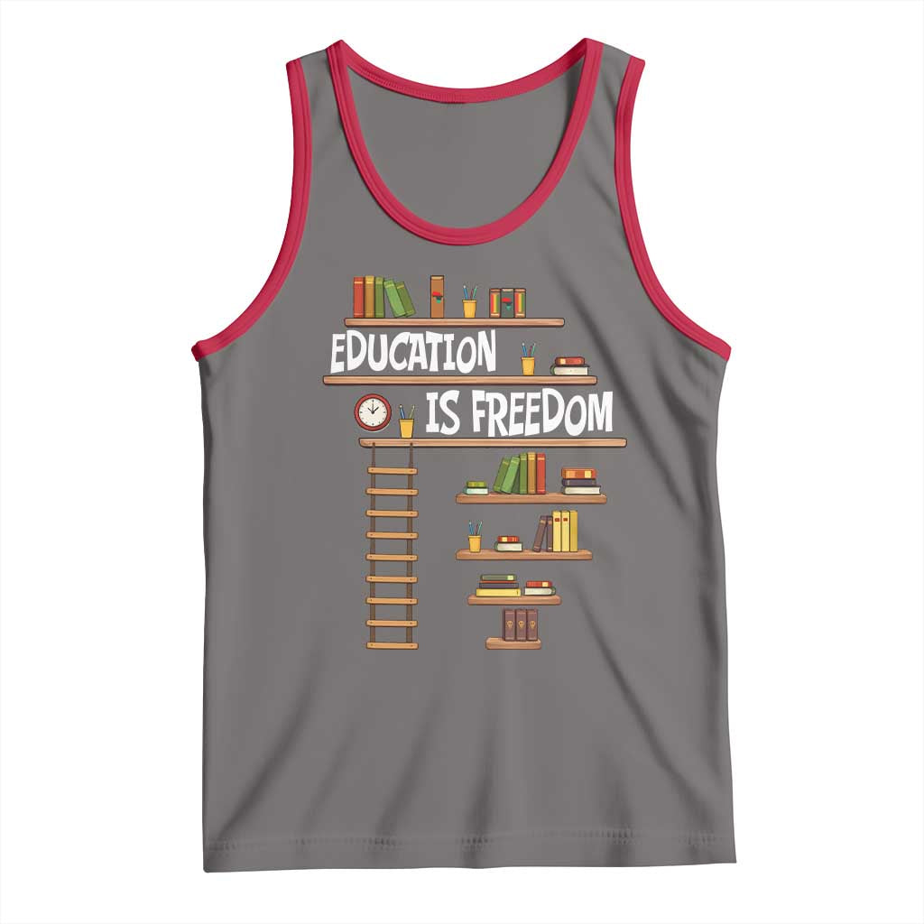 Education Is Freedom Tank Top African American History Africa Map Books - Wonder Print Shop