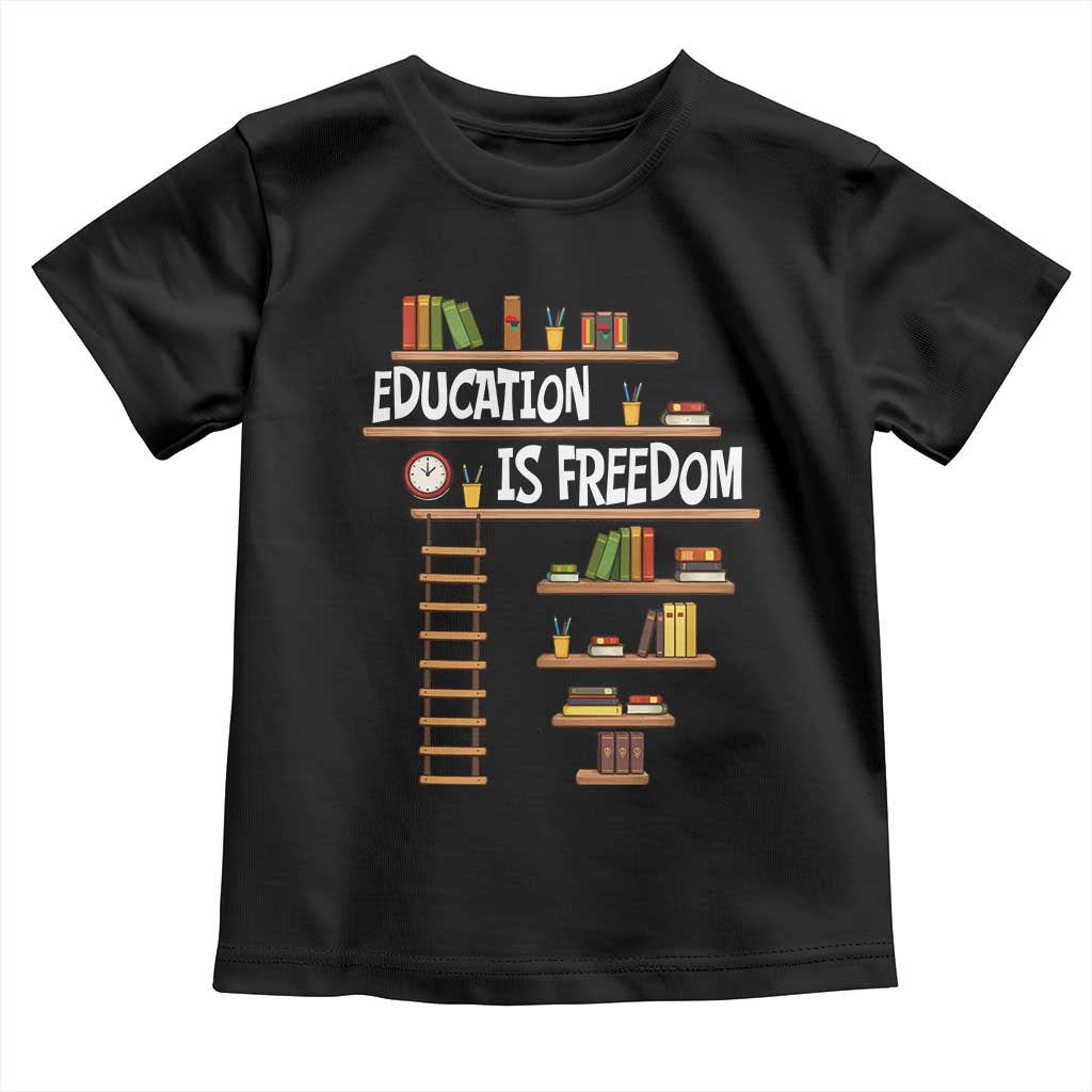 Education Is Freedom Toddler T Shirt African American History Africa Map Books - Wonder Print Shop