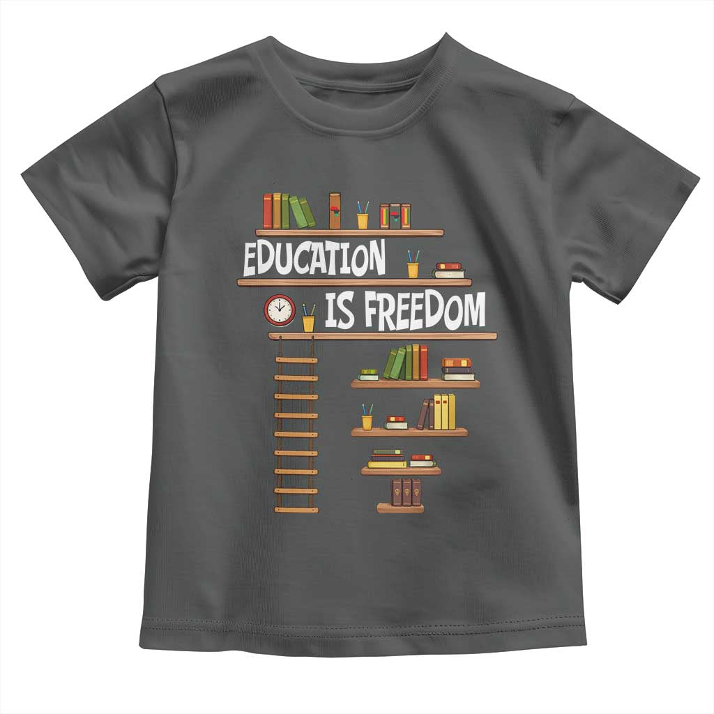 Education Is Freedom Toddler T Shirt African American History Africa Map Books - Wonder Print Shop