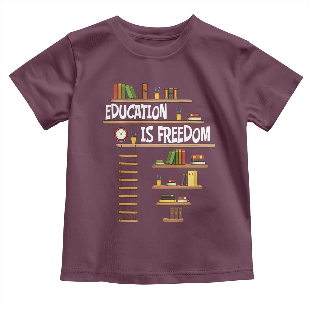 Education Is Freedom Toddler T Shirt African American History Africa Map Books - Wonder Print Shop