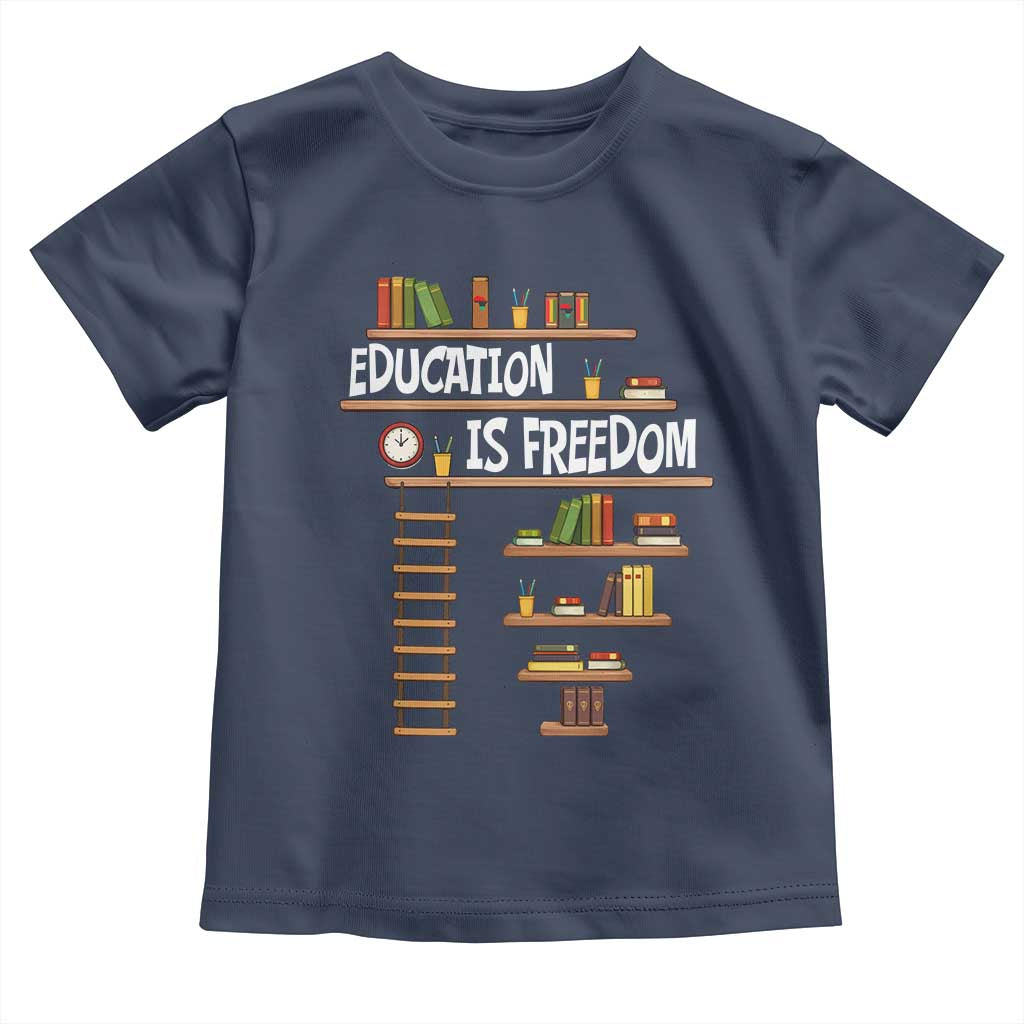 Education Is Freedom Toddler T Shirt African American History Africa Map Books - Wonder Print Shop