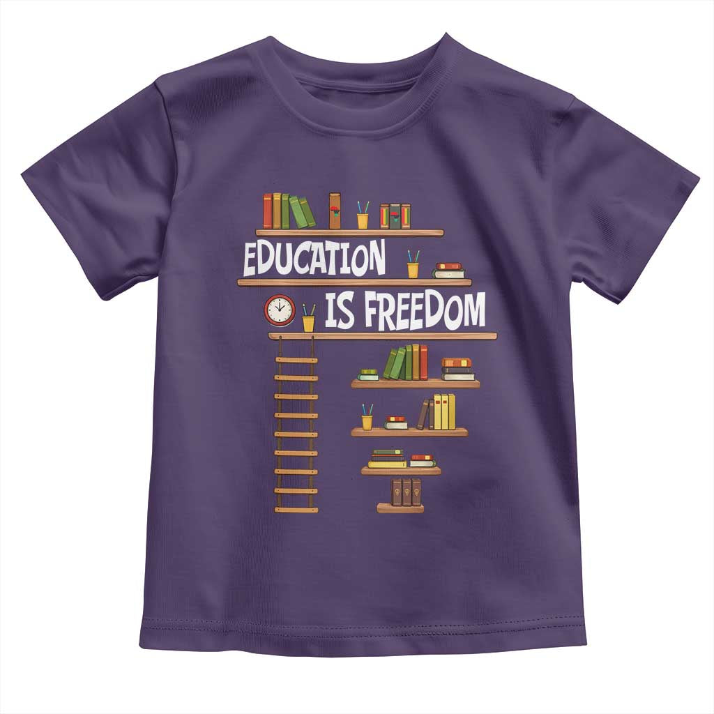 Education Is Freedom Toddler T Shirt African American History Africa Map Books - Wonder Print Shop