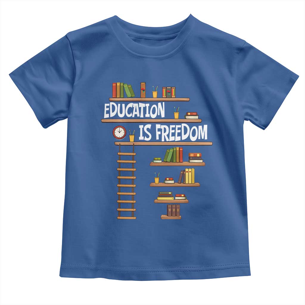Education Is Freedom Toddler T Shirt African American History Africa Map Books - Wonder Print Shop