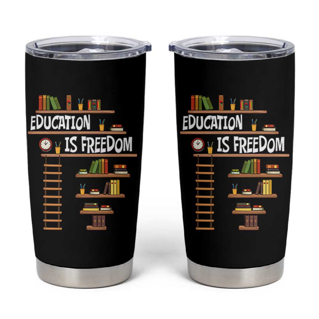 Education Is Freedom Tumbler Cup African American History Africa Map Books - Wonder Print Shop
