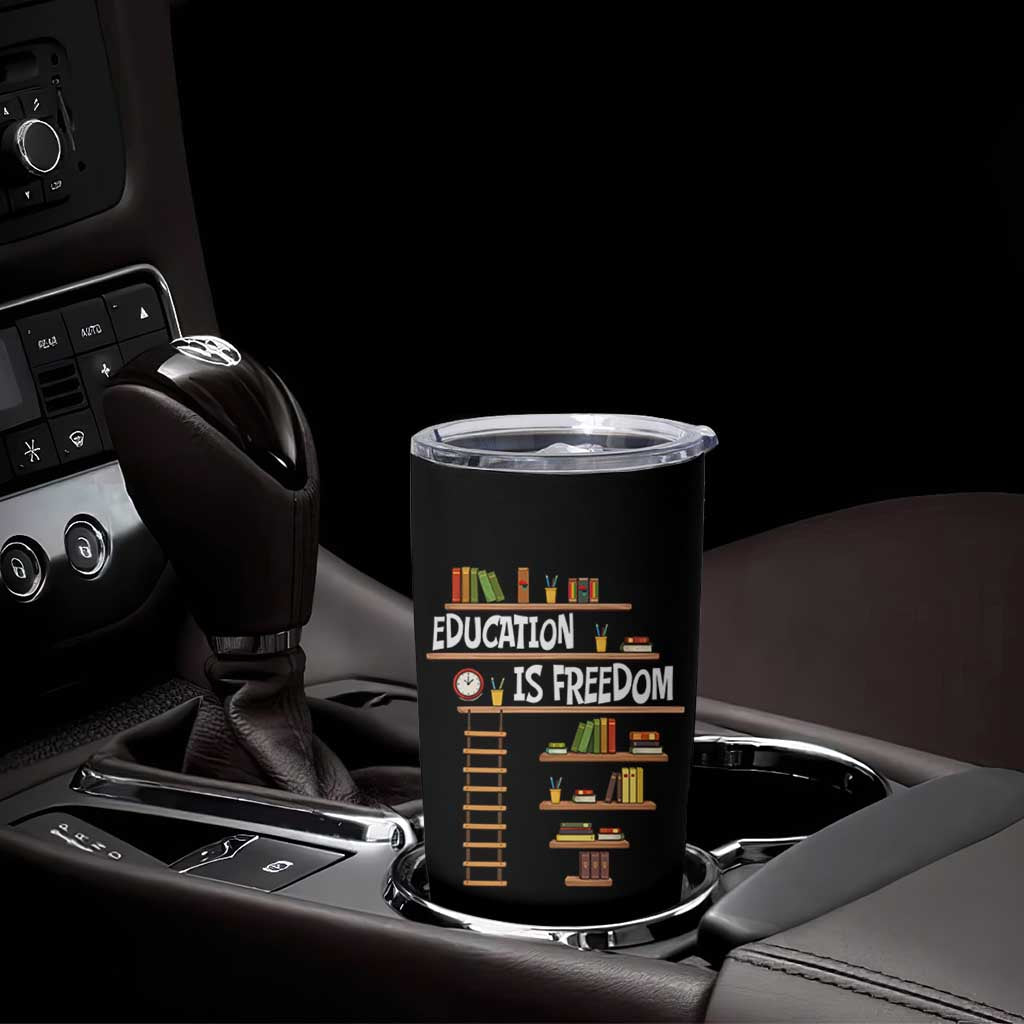 Education Is Freedom Tumbler Cup African American History Africa Map Books - Wonder Print Shop
