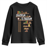 Education Is Freedom Youth Sweatshirt African American History Africa Map Books - Wonder Print Shop