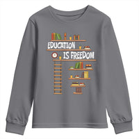 Education Is Freedom Youth Sweatshirt African American History Africa Map Books - Wonder Print Shop