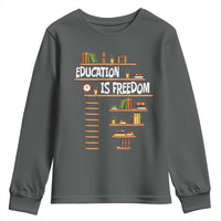 Education Is Freedom Youth Sweatshirt African American History Africa Map Books - Wonder Print Shop