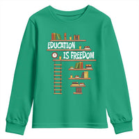 Education Is Freedom Youth Sweatshirt African American History Africa Map Books - Wonder Print Shop