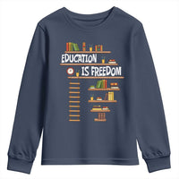 Education Is Freedom Youth Sweatshirt African American History Africa Map Books - Wonder Print Shop