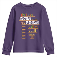 Education Is Freedom Youth Sweatshirt African American History Africa Map Books - Wonder Print Shop