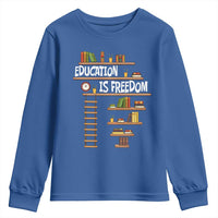 Education Is Freedom Youth Sweatshirt African American History Africa Map Books - Wonder Print Shop