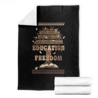 Education Is Freedom Teacher Gift Throw Blanket Inspirational Africa Map Book Stack - Wonder Print Shop