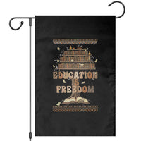 Education Is Freedom Teacher Gift Garden Flag Inspirational Africa Map Book Stack - Wonder Print Shop