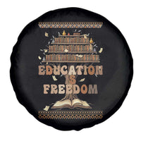 Education Is Freedom Teacher Gift Spare Tire Cover Inspirational Africa Map Book Stack - Wonder Print Shop