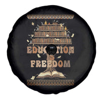 Education Is Freedom Teacher Gift Spare Tire Cover Inspirational Africa Map Book Stack - Wonder Print Shop