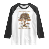 Education Is Freedom Teacher Gift Raglan Shirt Inspirational Africa Map Book Stack - Wonder Print Shop