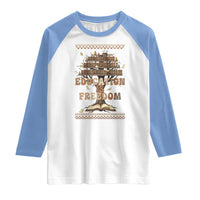 Education Is Freedom Teacher Gift Raglan Shirt Inspirational Africa Map Book Stack - Wonder Print Shop