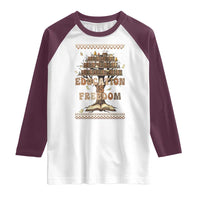 Education Is Freedom Teacher Gift Raglan Shirt Inspirational Africa Map Book Stack - Wonder Print Shop