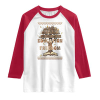 Education Is Freedom Teacher Gift Raglan Shirt Inspirational Africa Map Book Stack - Wonder Print Shop