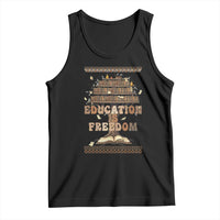 Education Is Freedom Teacher Gift Tank Top Inspirational Africa Map Book Stack - Wonder Print Shop
