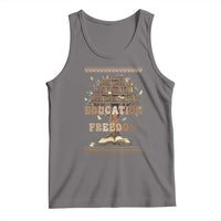 Education Is Freedom Teacher Gift Tank Top Inspirational Africa Map Book Stack - Wonder Print Shop