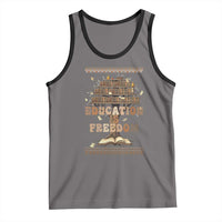 Education Is Freedom Teacher Gift Tank Top Inspirational Africa Map Book Stack - Wonder Print Shop