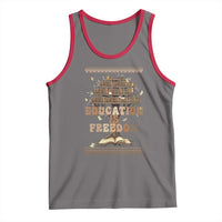 Education Is Freedom Teacher Gift Tank Top Inspirational Africa Map Book Stack - Wonder Print Shop