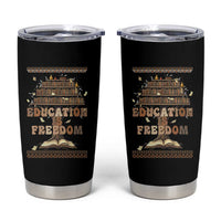 Education Is Freedom Teacher Gift Tumbler Cup Inspirational Africa Map Book Stack - Wonder Print Shop