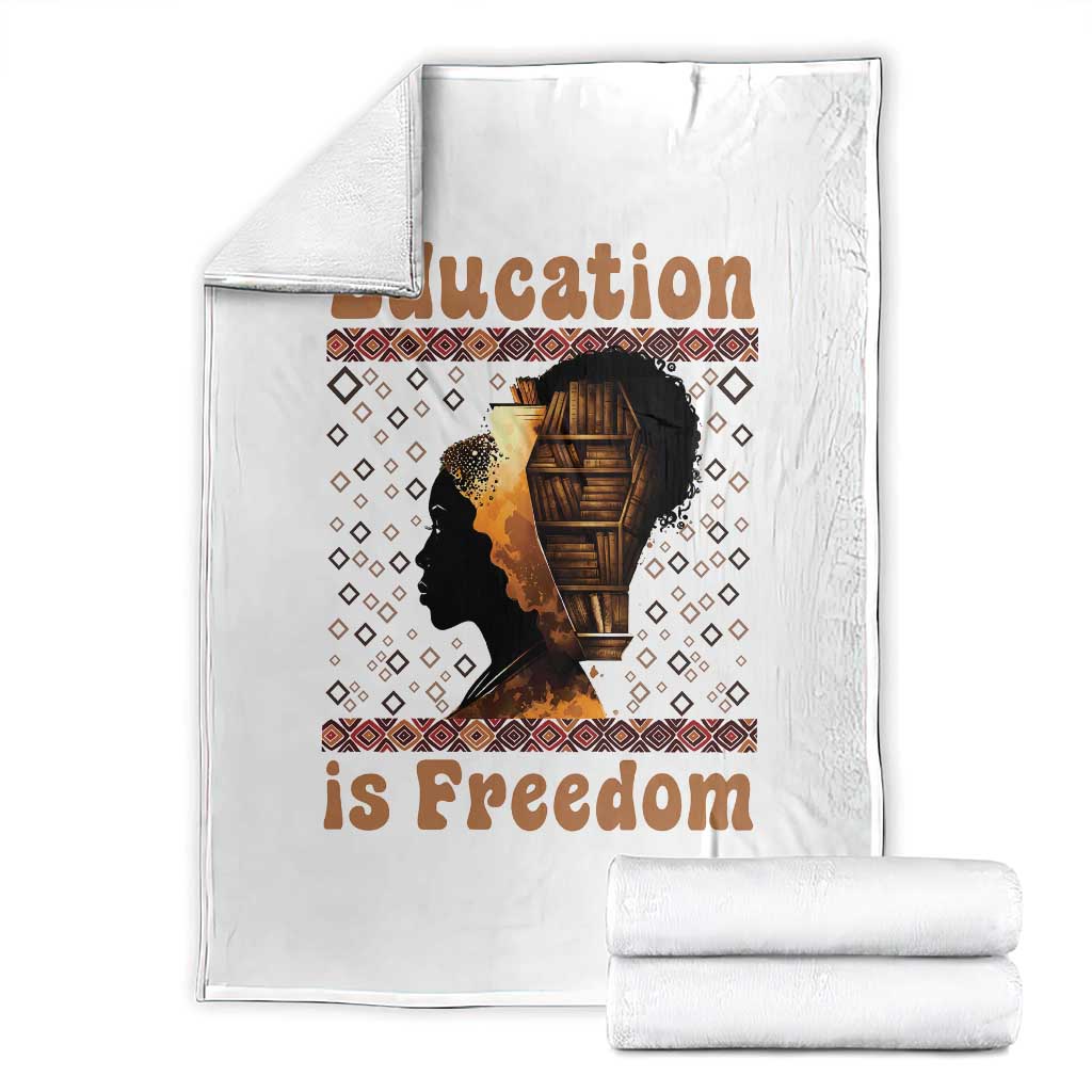 Education Is Freedom Throw Blanket Black History Women Teacher Gift - Wonder Print Shop