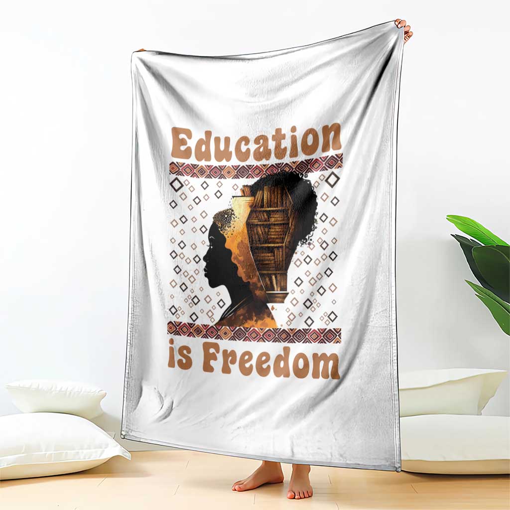 Education Is Freedom Throw Blanket Black History Women Teacher Gift - Wonder Print Shop