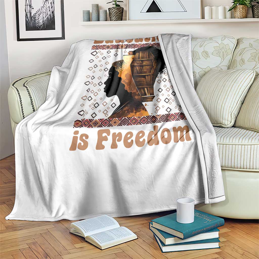 Education Is Freedom Throw Blanket Black History Women Teacher Gift - Wonder Print Shop