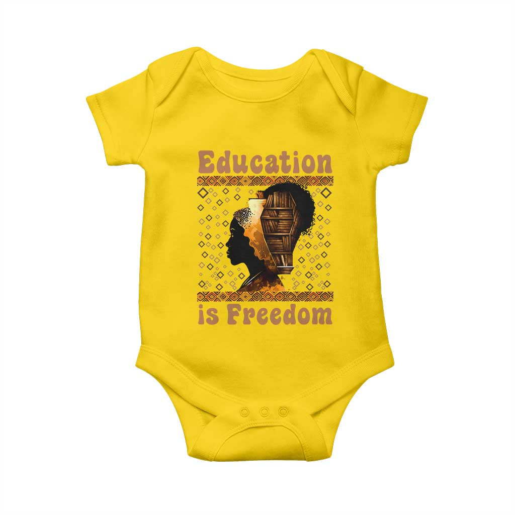 Education Is Freedom Baby Onesie Black History Women Teacher Gift - Wonder Print Shop
