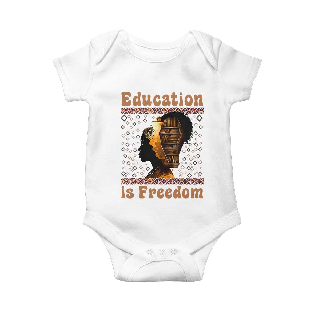 Education Is Freedom Baby Onesie Black History Women Teacher Gift - Wonder Print Shop
