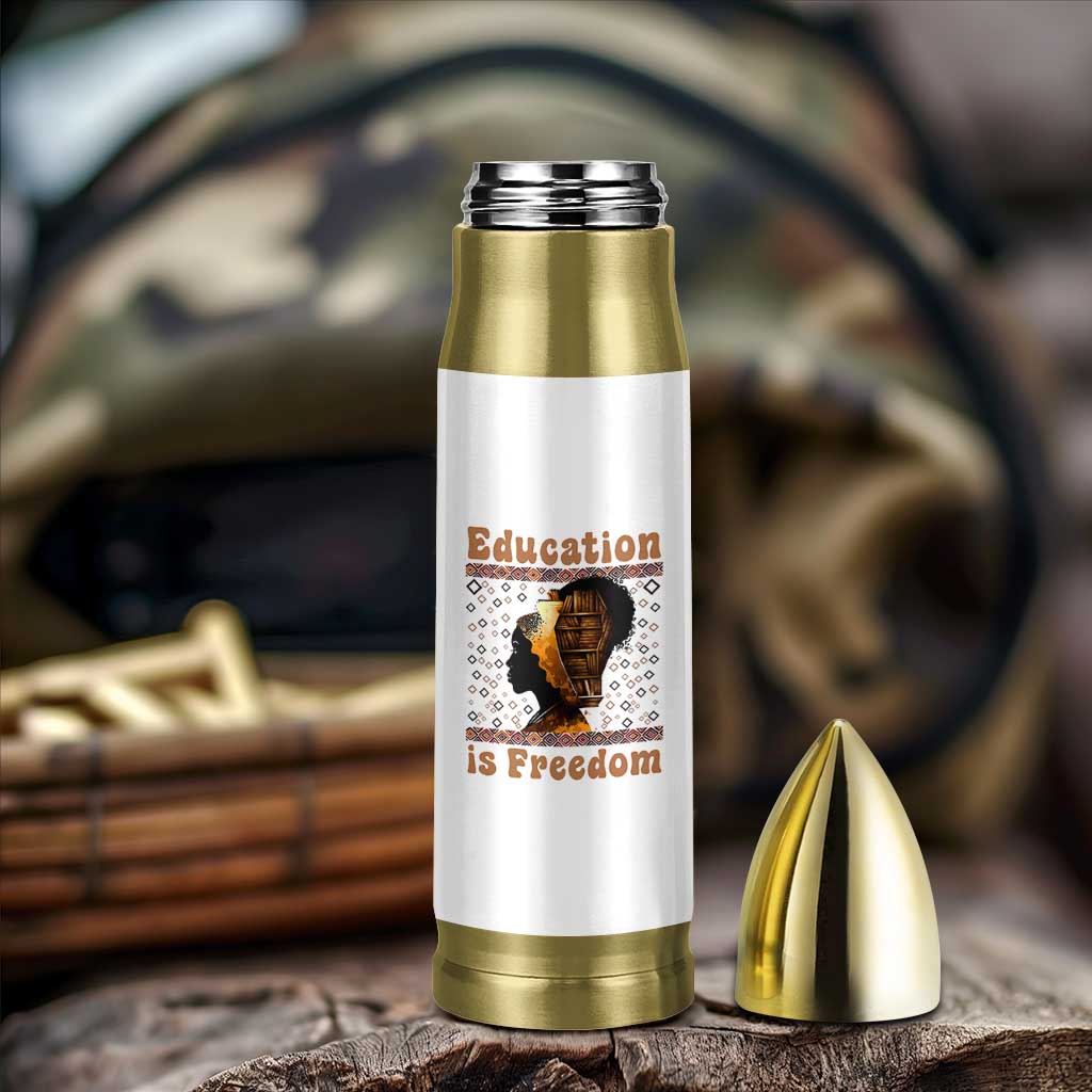 Education Is Freedom Bullet Tumbler Black History Women Teacher Gift - Wonder Print Shop
